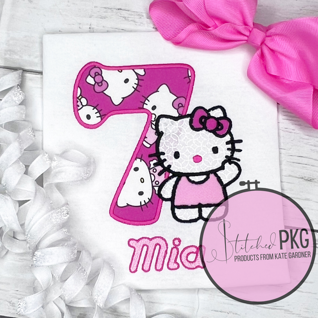 Hello Kitty Birthday Applique