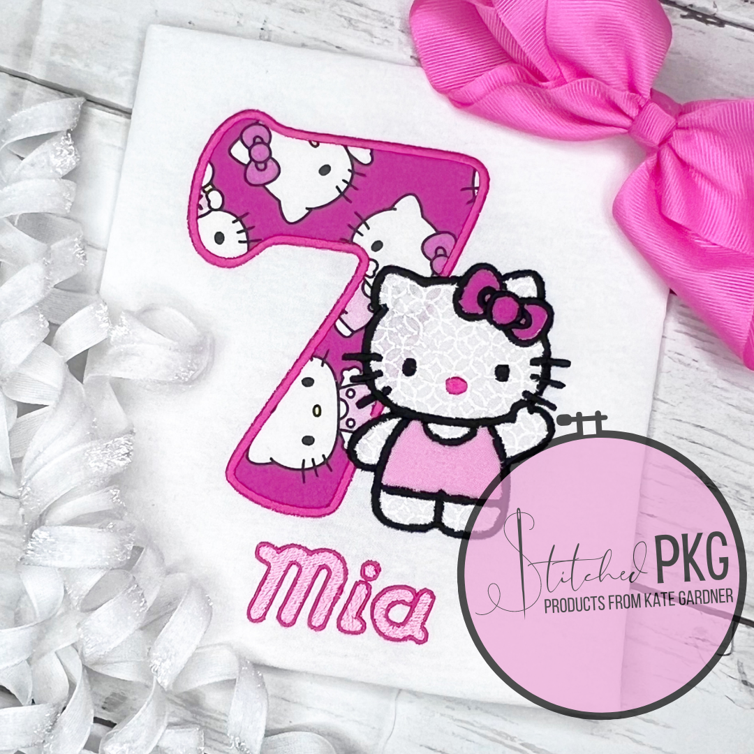 Hello Kitty Birthday Applique