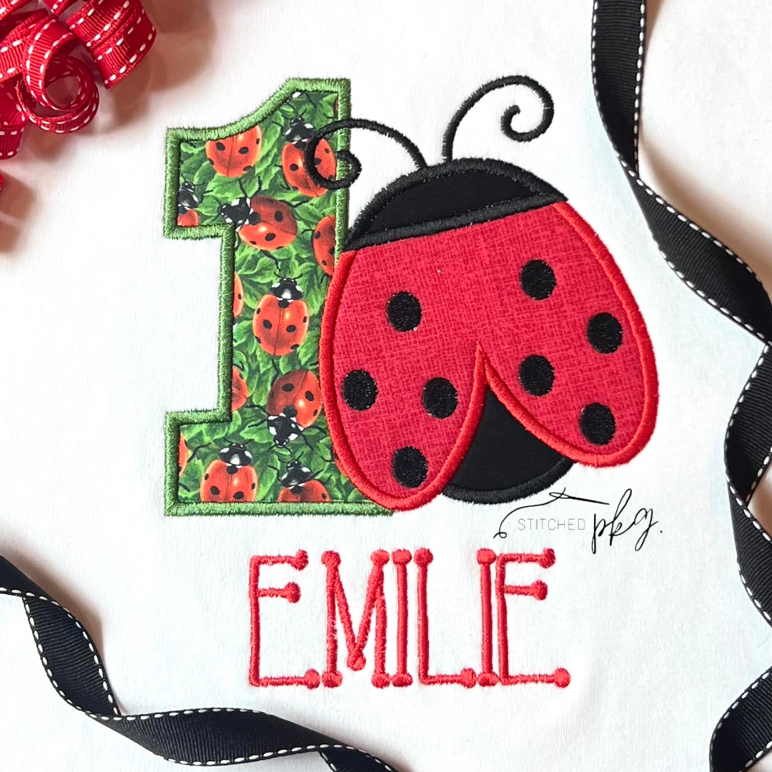 Ladybug Birthday Number Applique