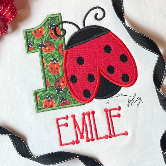 Ladybug Birthday Number Applique