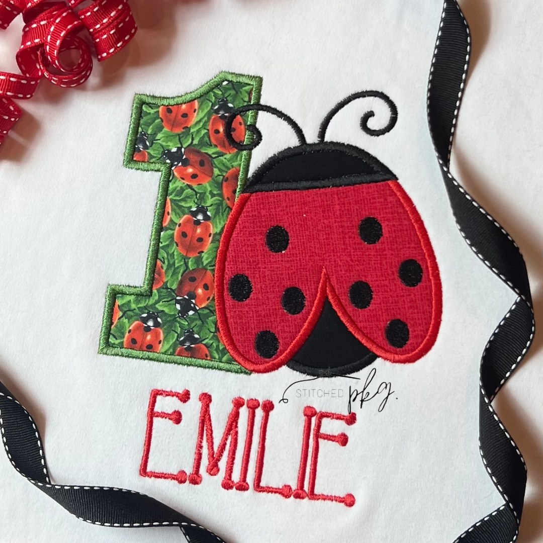 Ladybug Birthday Number Applique