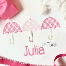 Load image into Gallery viewer, Gingham Umbrella Trio Embroidery
