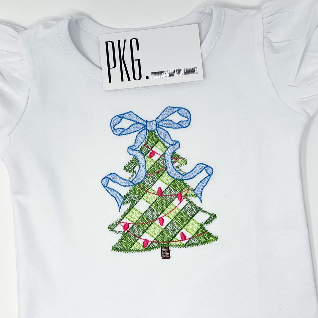 Gingham Christmas Tree Embroidery