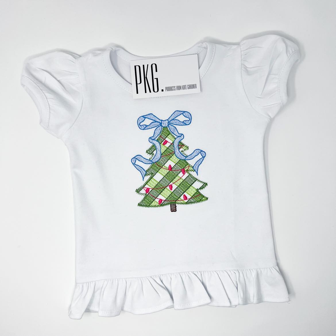 Gingham Christmas Tree Embroidery