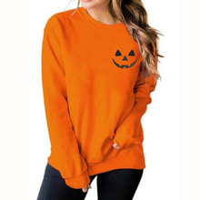 Load image into Gallery viewer, Jack-o-Lantern Face Embroidered Sweatshirt
