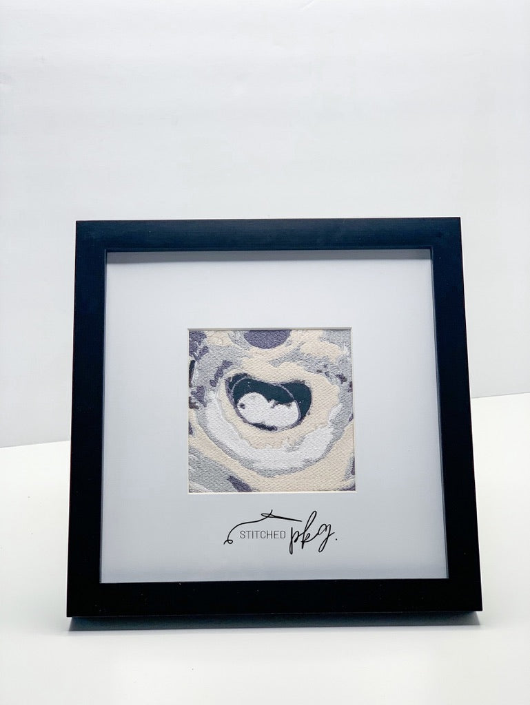 Custom Framed Embroidered Ultrasound Photo