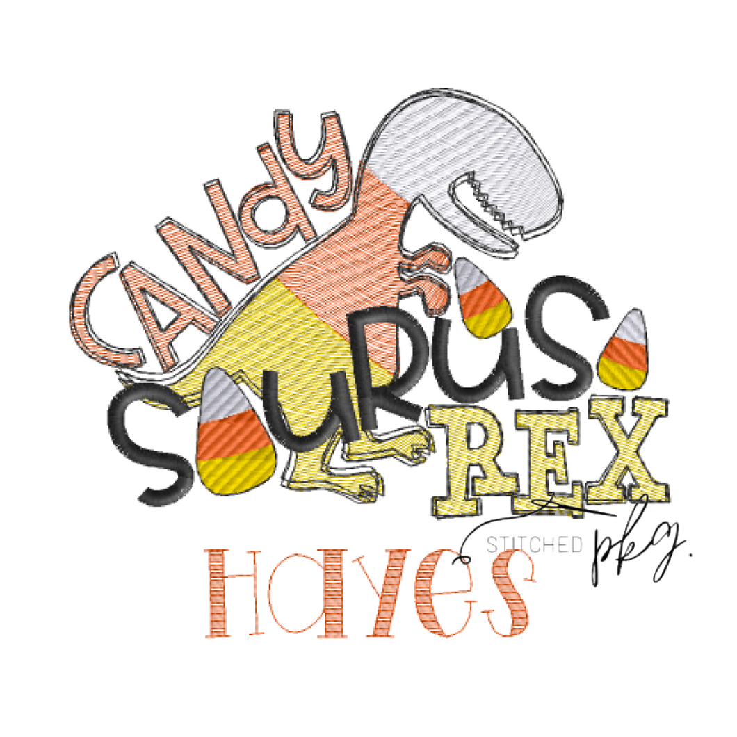Candy Saurus Rex Embroidery