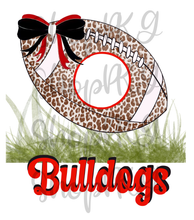 Load image into Gallery viewer, Animal Print Monogram Football in Grass
