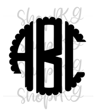 Load image into Gallery viewer, Black Scallop Monogram

