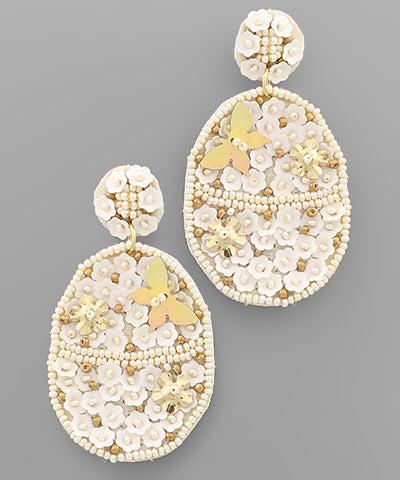 Ivory Easter Egg Earrings