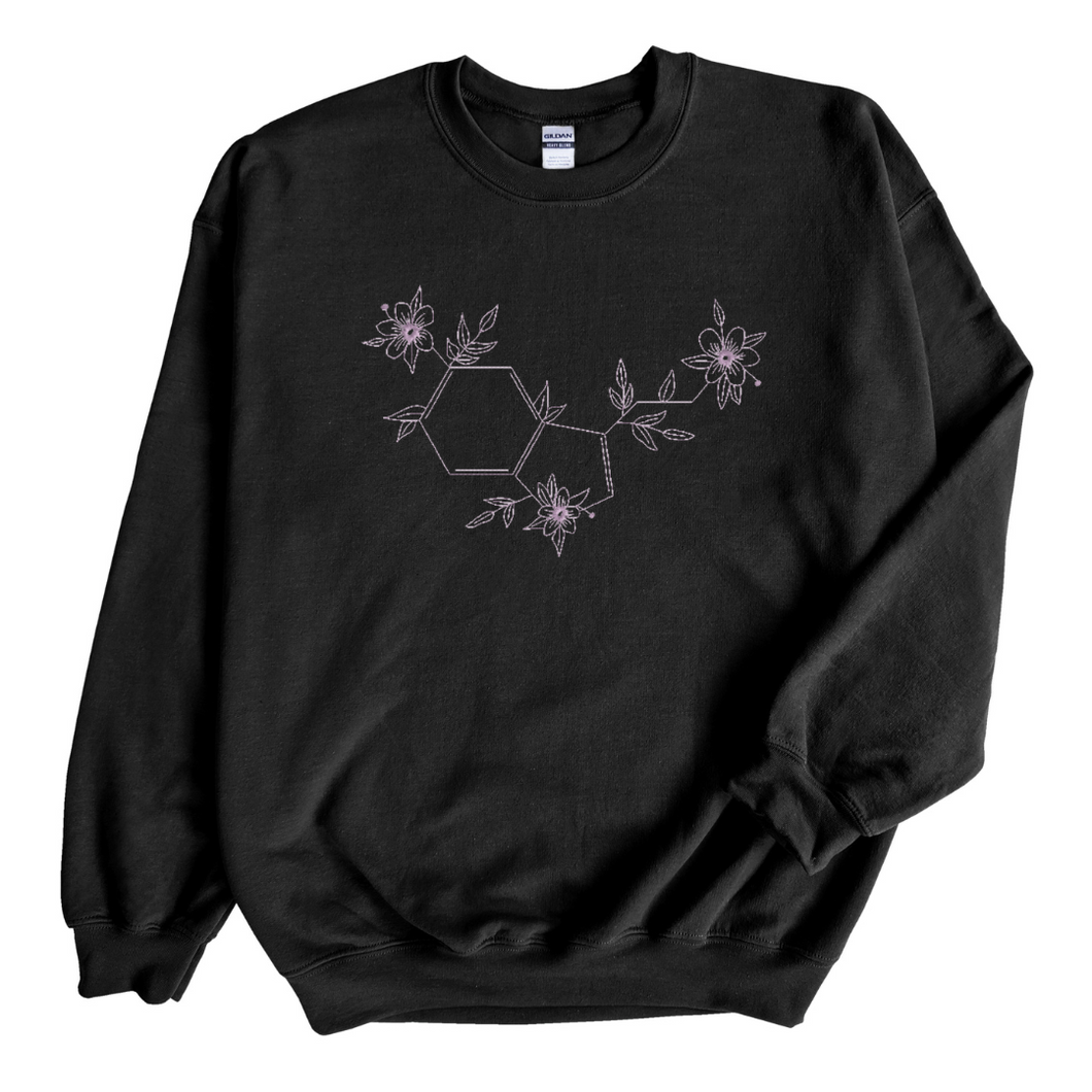 Floral Serotonin Chemical Embroidered Sweatshirt