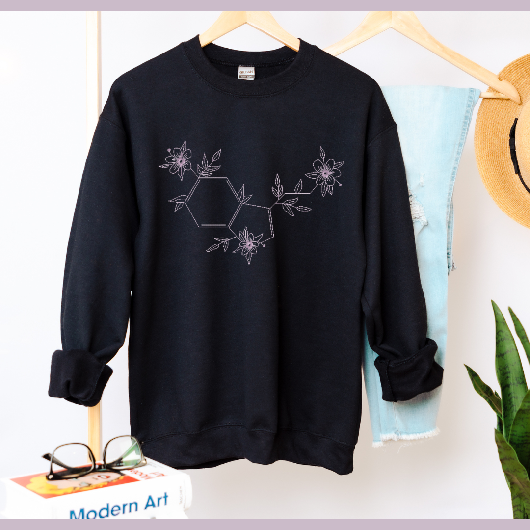 Floral Serotonin Chemical Embroidered Sweatshirt