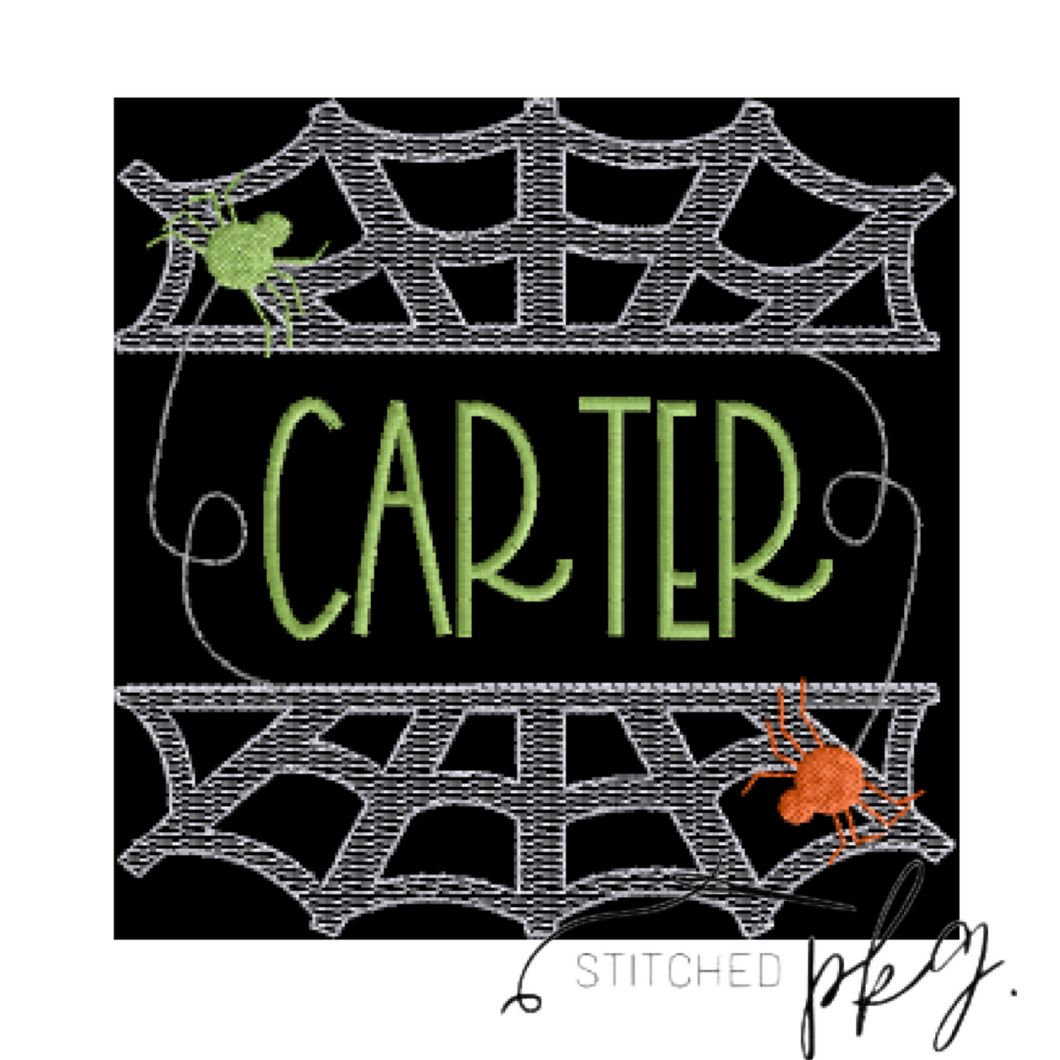 Halloween Boy Spider Web Embroidery