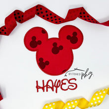 Load image into Gallery viewer, Red Mouse Head Personalized Applique
