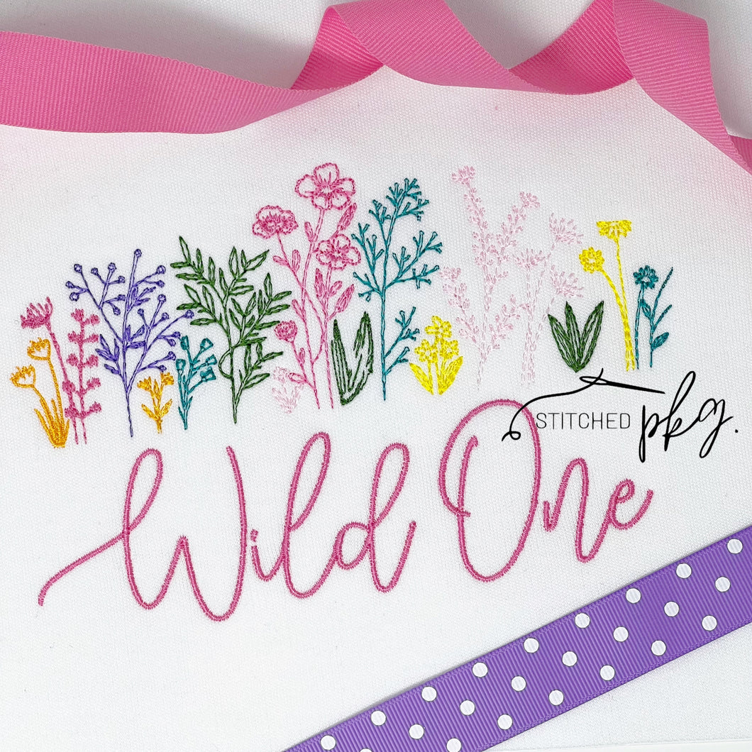 Wild One Wildflower Birthday Embroidery