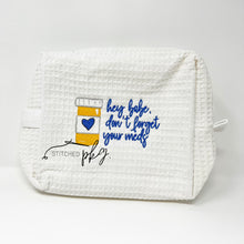 Load image into Gallery viewer, Embroidered Pill Bottle Medicine Bag (Blue)
