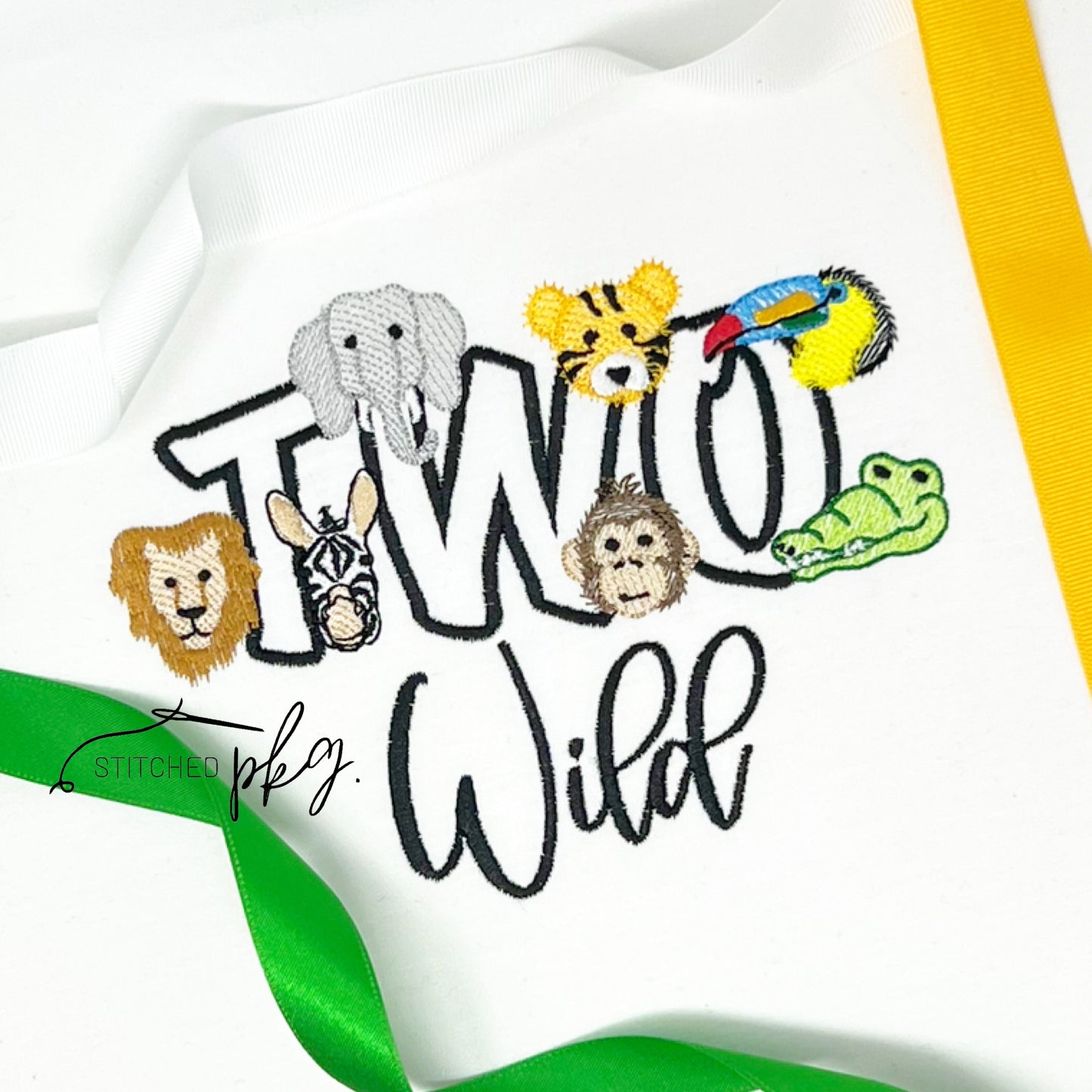 Two Wild Jungle Birthday Embroidery