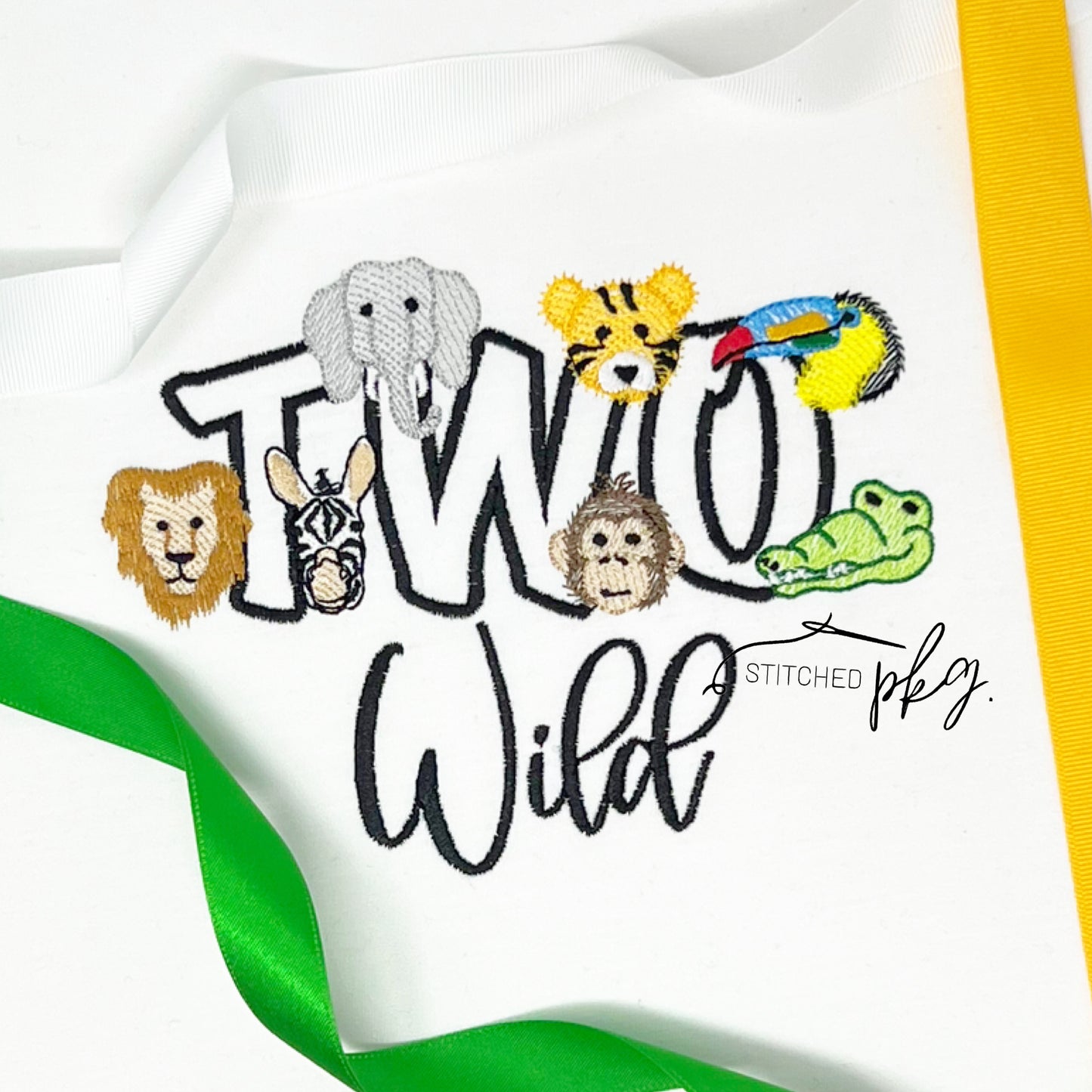 Two Wild Jungle Birthday Embroidery