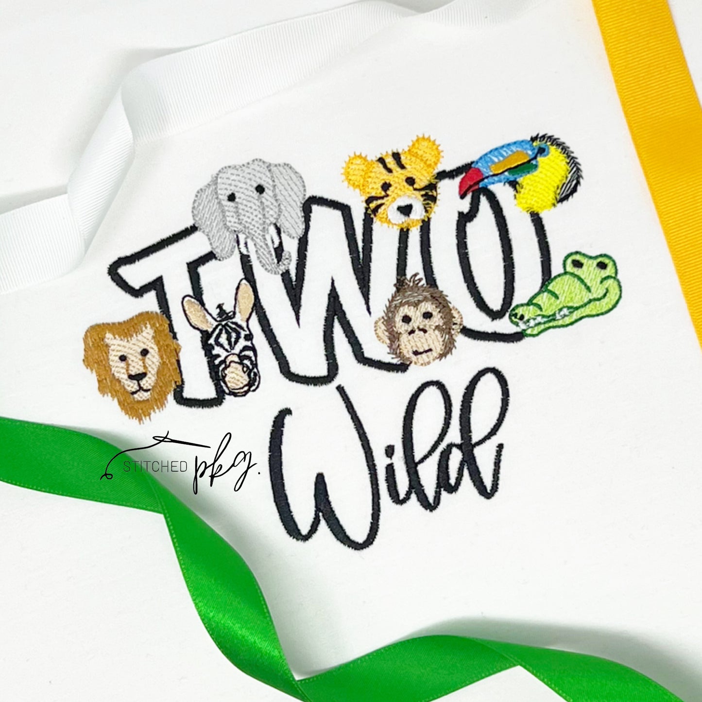 Two Wild Jungle Birthday Embroidery