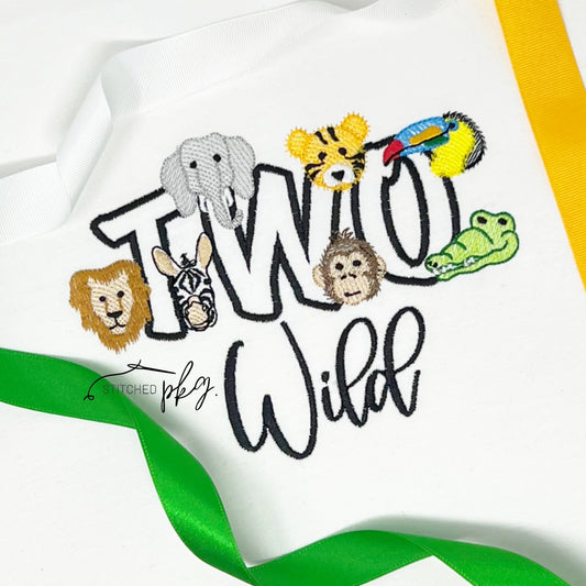 Two Wild Jungle Birthday Embroidery