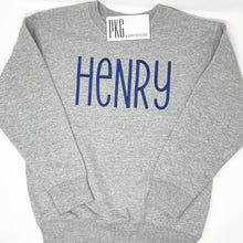 Load image into Gallery viewer, Gray Sweatshirt Embroidered Name
