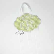 Load image into Gallery viewer, Gingham Script Monogram Bow Holder
