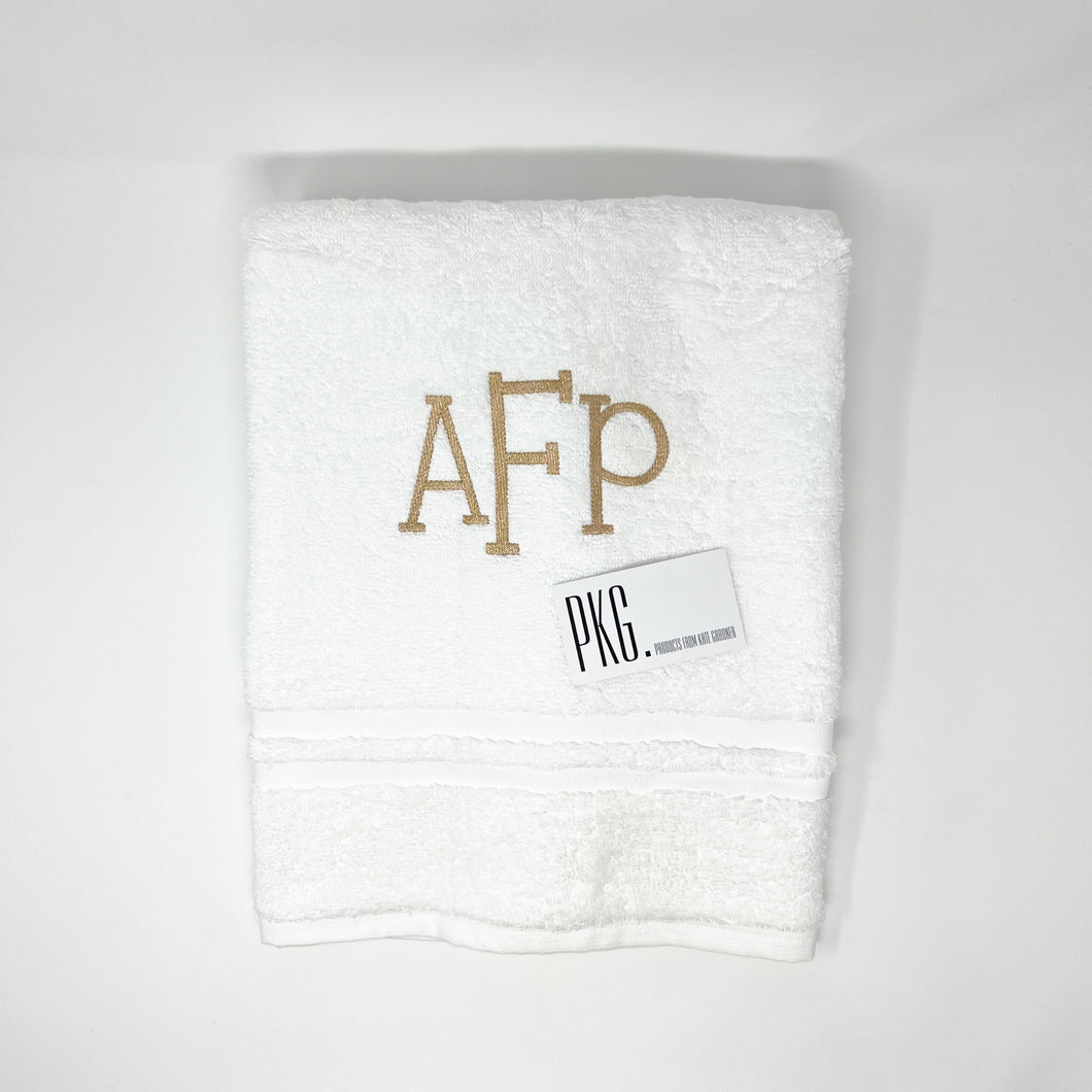 Embroidered Monogram Bath Towel