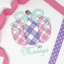 Load image into Gallery viewer, Gingham Pumpkin with Bow Embroidery
