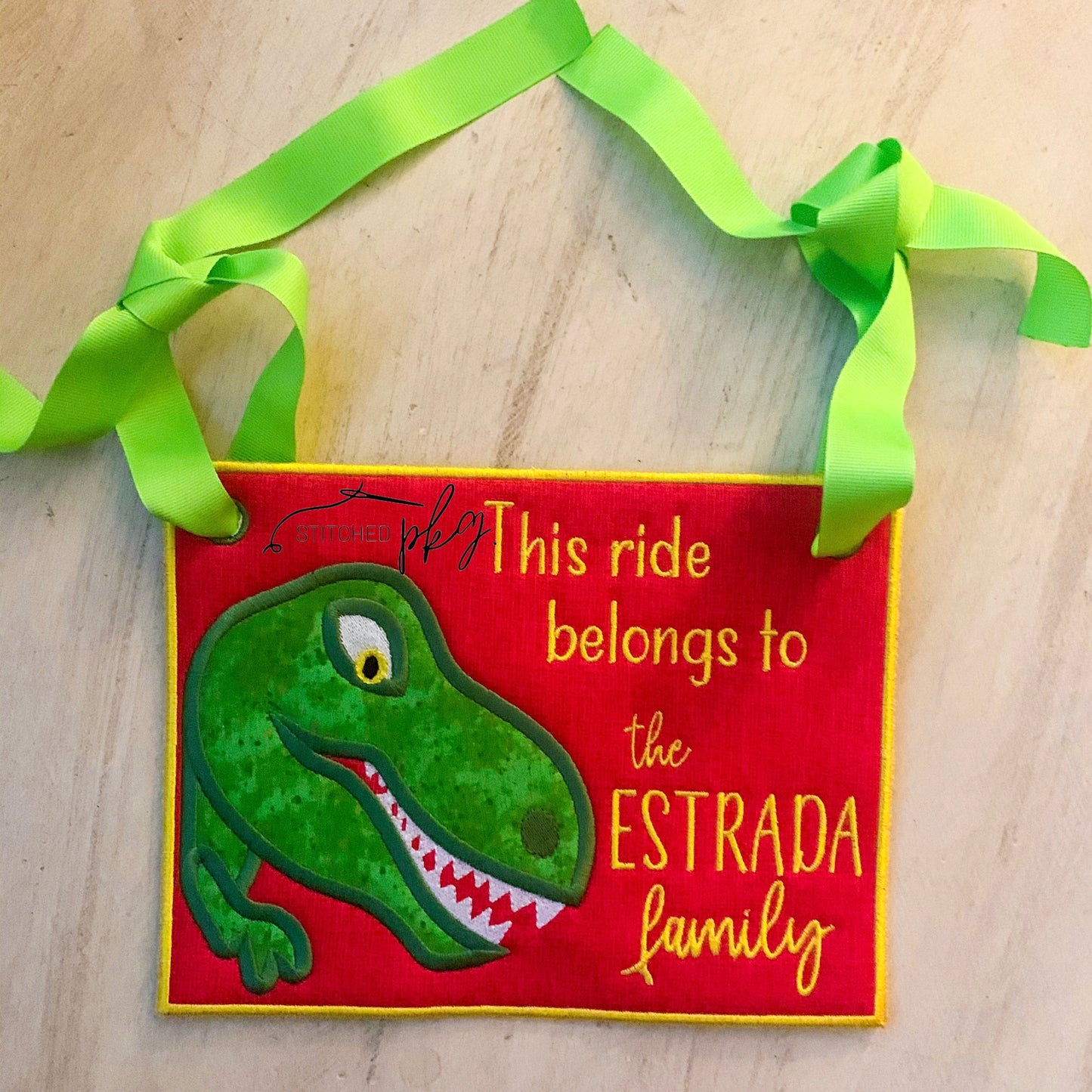 T-Rex Dinosaur Stroller Spotter Tag