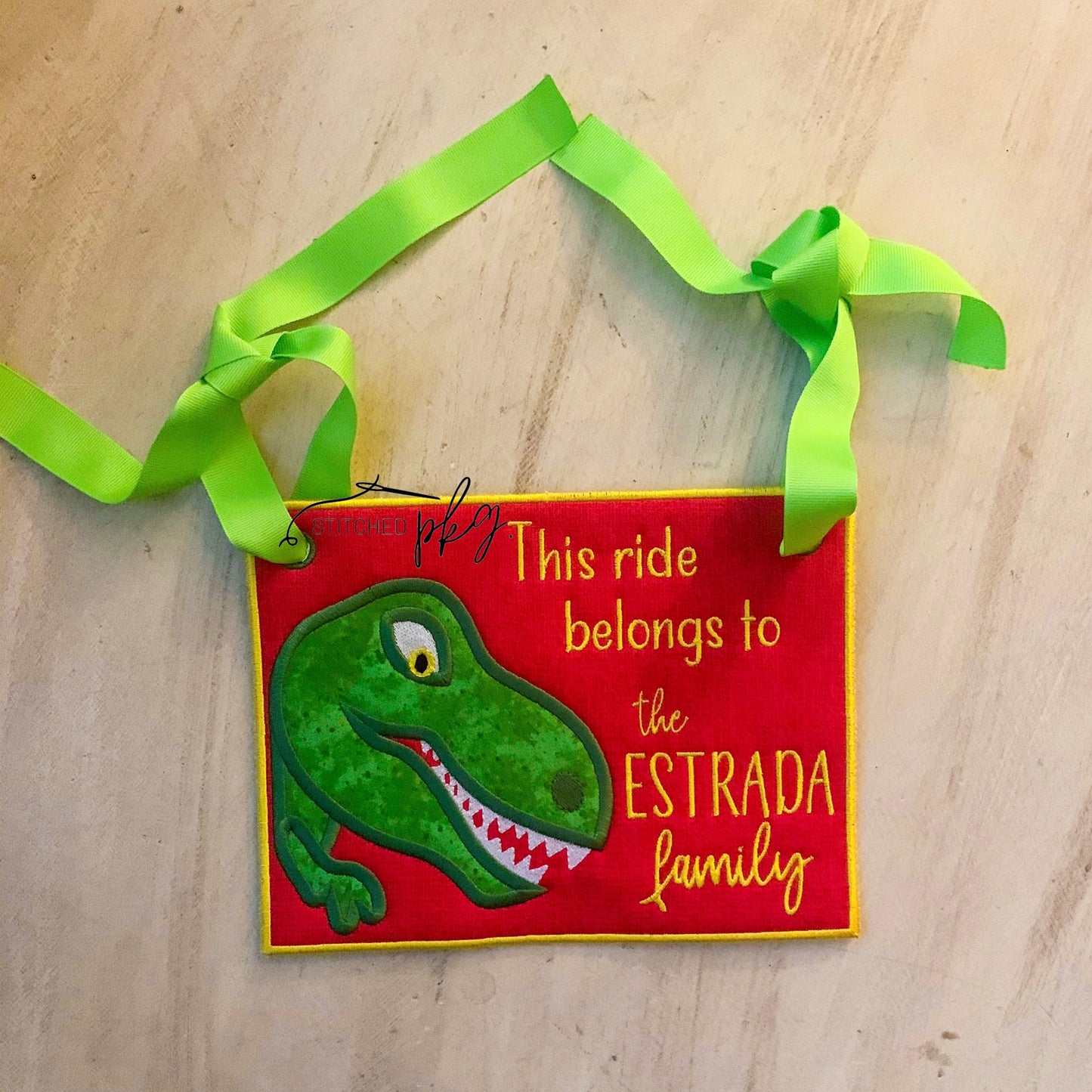 T-Rex Dinosaur Stroller Spotter Tag