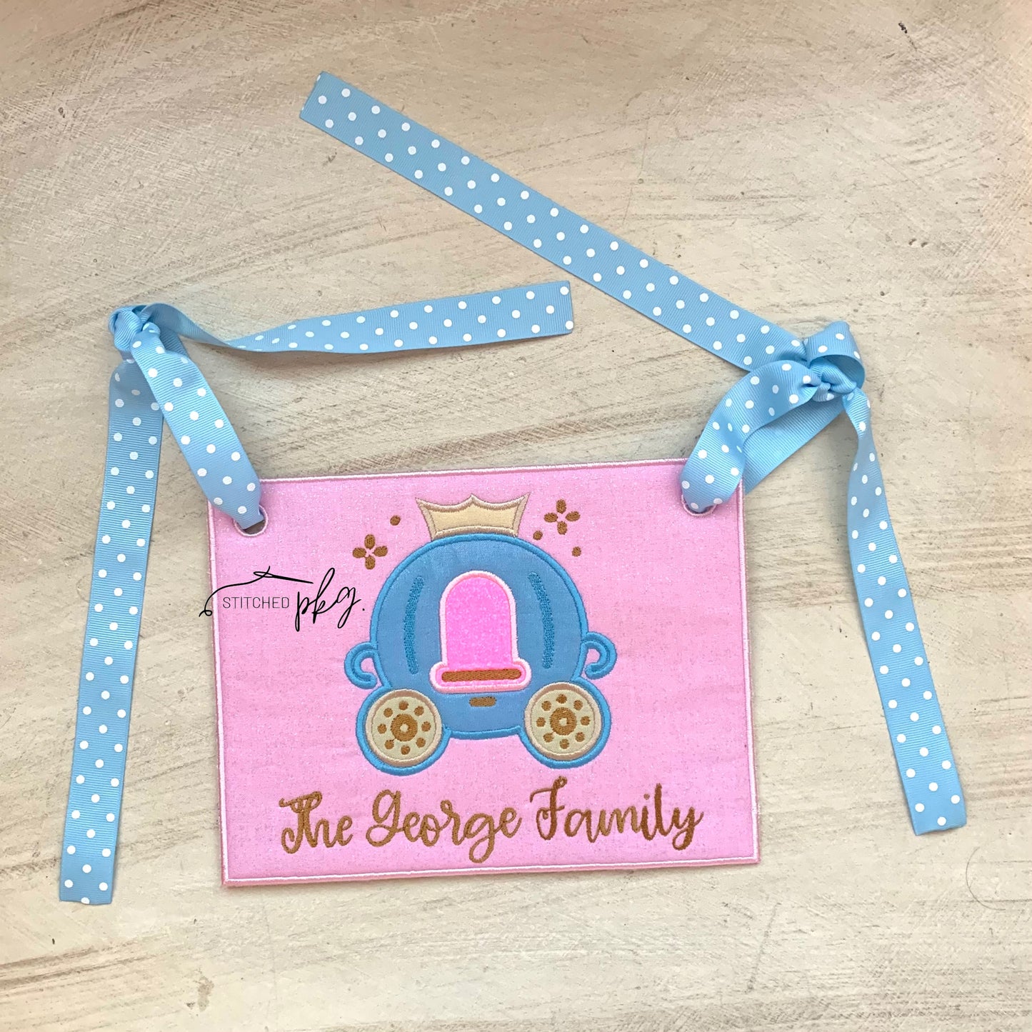 Princess Carriage Applique Stroller Spotter Tag