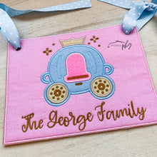 Load image into Gallery viewer, Princess Carriage Applique Stroller Spotter Tag
