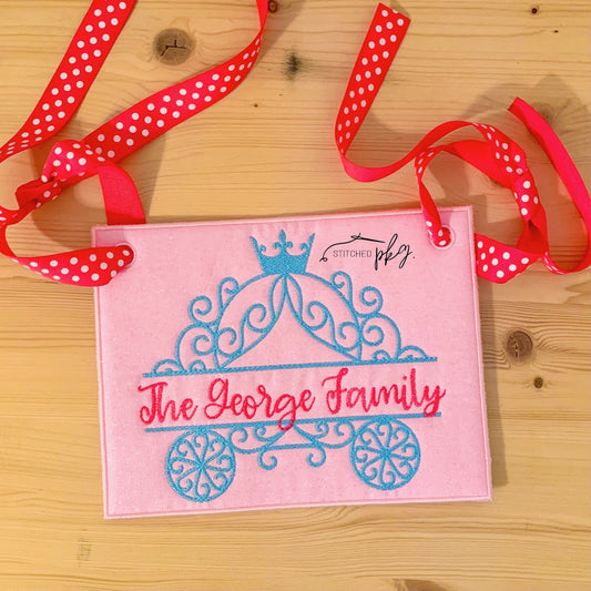 Princess Carriage Embroidered Stroller Spotter Tag