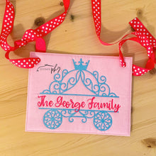 Load image into Gallery viewer, Princess Carriage Embroidered Stroller Spotter Tag
