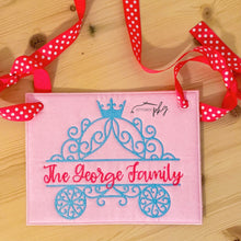 Load image into Gallery viewer, Princess Carriage Embroidered Stroller Spotter Tag
