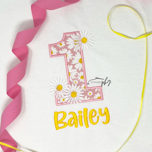 Daisy Number Birthday Applique