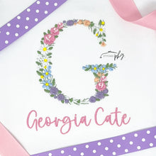 Load image into Gallery viewer, Floral Letter Personalized Name Embroidery
