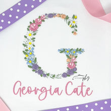 Load image into Gallery viewer, Floral Letter Personalized Name Embroidery
