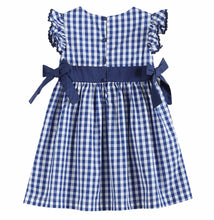 Load image into Gallery viewer, Royal Navy Blue Gingham Check Dress
