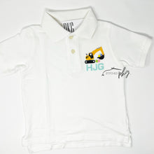 Load image into Gallery viewer, Easter Excavator Monogram White Polo Shirt
