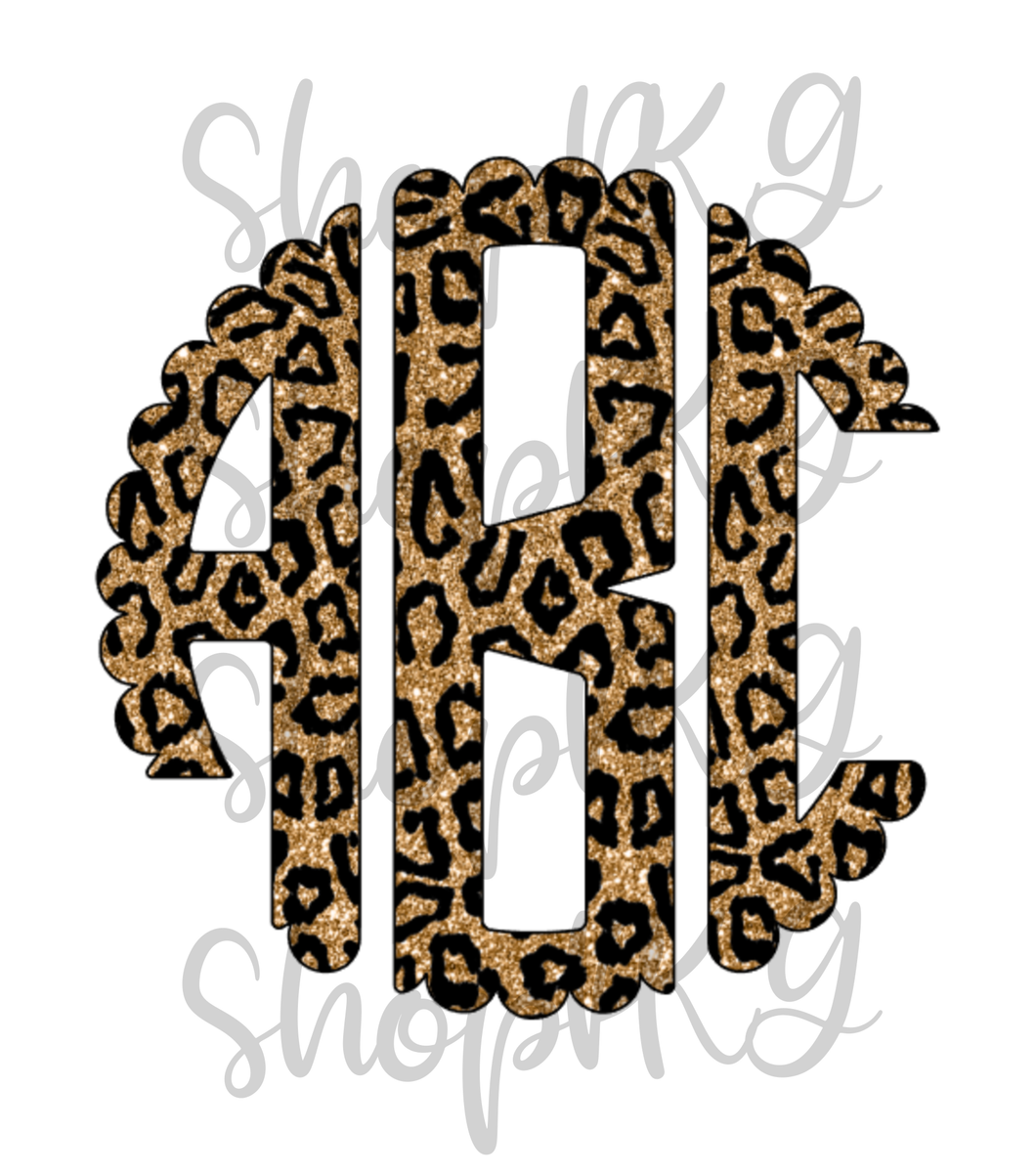 Leopard Scallop Monogram