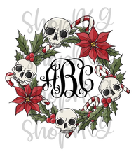 Load image into Gallery viewer, Monogram Christmas Skeleton Wreath
