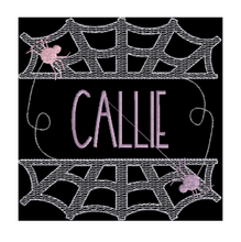 Load image into Gallery viewer, Halloween Girl Spider Web Embroidery
