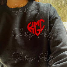 Load image into Gallery viewer, Heart Shaped Monogrammed Sweatshirt
