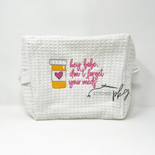 Load image into Gallery viewer, Embroidered Pill Bottle Medicine Bag (Pink)
