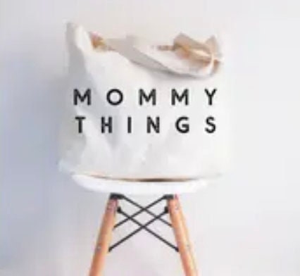 MOMMY THINGS Canvas Tote - Made in USA - Black - xl size - Tote Bag - Mom Life - Bag - Carryall Tote - Cotton - Shoulder Straps