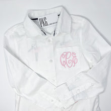 Load image into Gallery viewer, White Button Front Ballet Coverup Shirt
