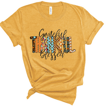 Load image into Gallery viewer, Grateful Thankful Blessed Lettering Graphic Tee
