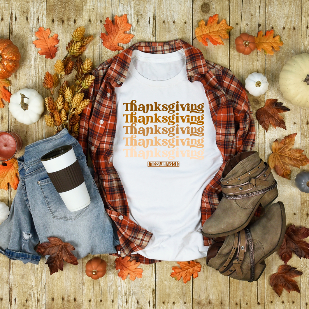 Thanksgiving Ombre Stacked Graphic Tee